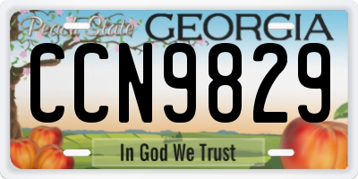 GA license plate CCN9829