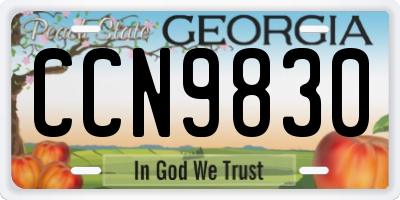 GA license plate CCN9830