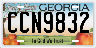 GA license plate CCN9832
