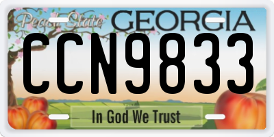 GA license plate CCN9833
