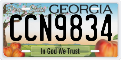 GA license plate CCN9834
