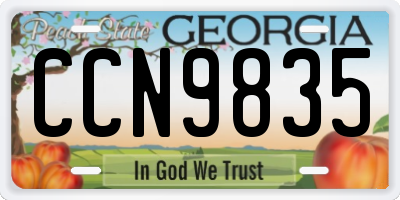 GA license plate CCN9835