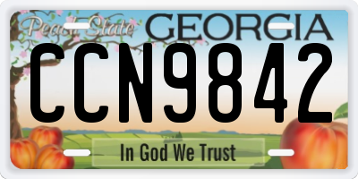 GA license plate CCN9842