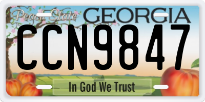 GA license plate CCN9847