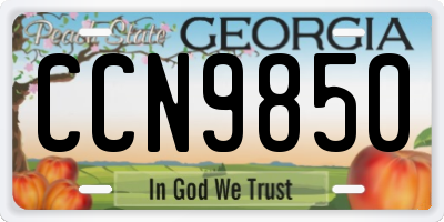 GA license plate CCN9850