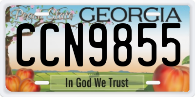 GA license plate CCN9855