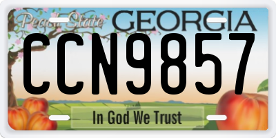GA license plate CCN9857