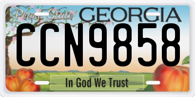 GA license plate CCN9858