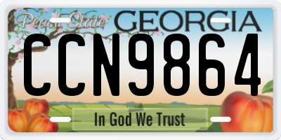 GA license plate CCN9864
