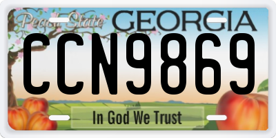 GA license plate CCN9869