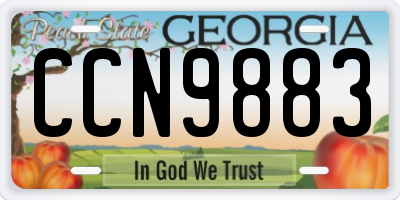 GA license plate CCN9883