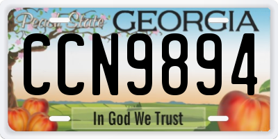 GA license plate CCN9894