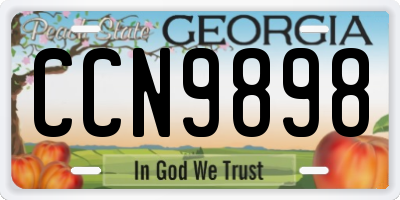 GA license plate CCN9898