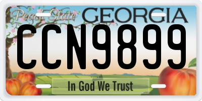 GA license plate CCN9899