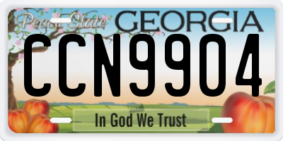 GA license plate CCN9904
