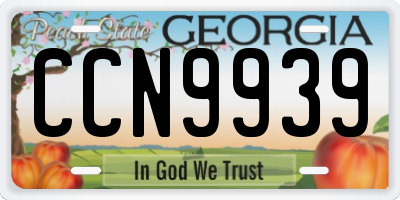 GA license plate CCN9939