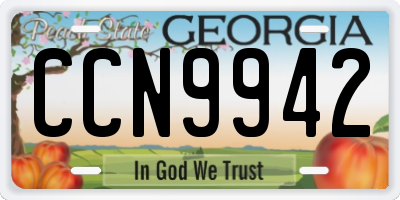 GA license plate CCN9942