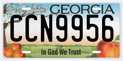 GA license plate CCN9956