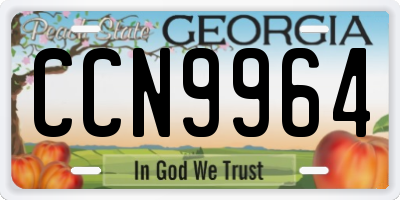 GA license plate CCN9964