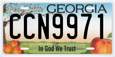 GA license plate CCN9971