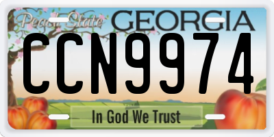 GA license plate CCN9974
