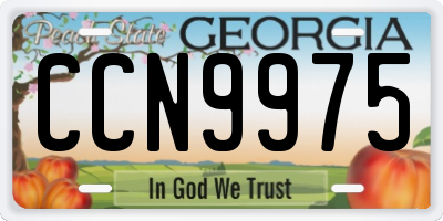 GA license plate CCN9975