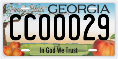 GA license plate CCO0029