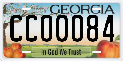 GA license plate CCO0084