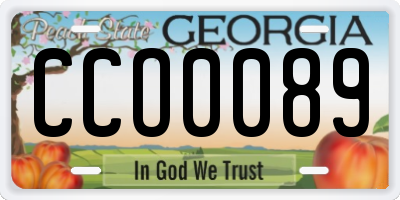 GA license plate CCO0089