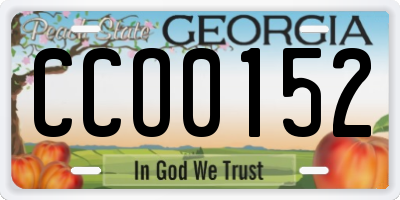 GA license plate CCO0152