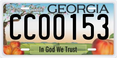 GA license plate CCO0153