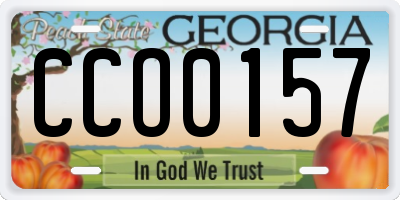 GA license plate CCO0157