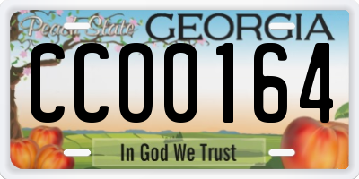 GA license plate CCO0164