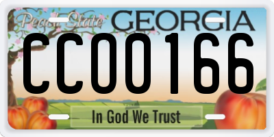 GA license plate CCO0166