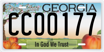 GA license plate CCO0177