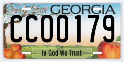 GA license plate CCO0179
