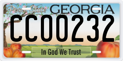 GA license plate CCO0232