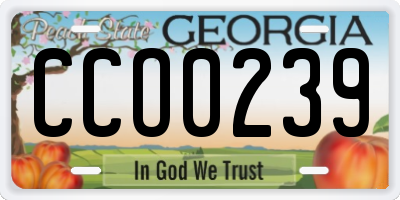 GA license plate CCO0239