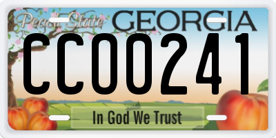 GA license plate CCO0241