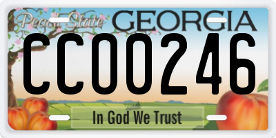 GA license plate CCO0246