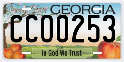 GA license plate CCO0253