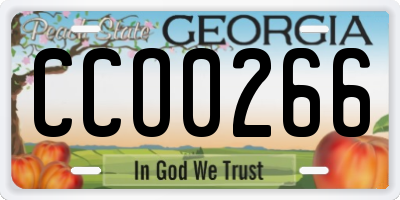 GA license plate CCO0266
