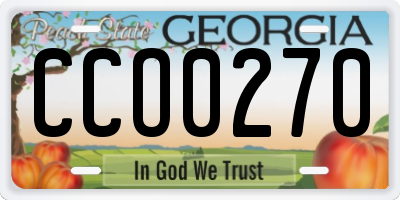 GA license plate CCO0270