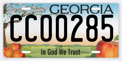 GA license plate CCO0285