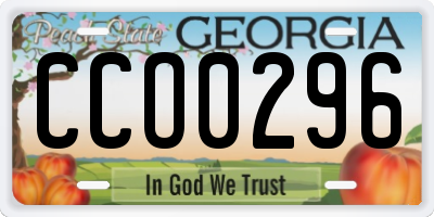 GA license plate CCO0296
