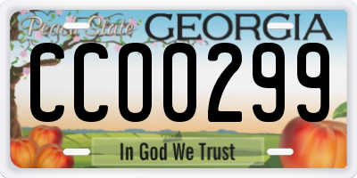 GA license plate CCO0299
