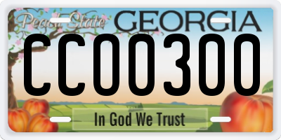 GA license plate CCO0300