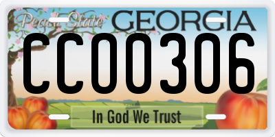 GA license plate CCO0306