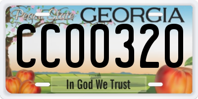 GA license plate CCO0320