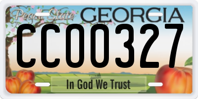 GA license plate CCO0327
